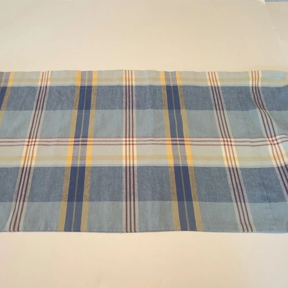 Country Curtains Blue Plaid Balloon Valance Lot of 5 100% Cotton Made in USA